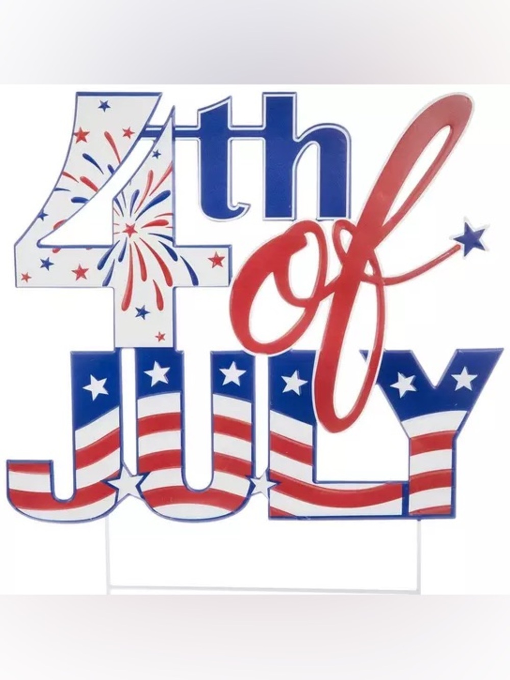 4th Of July Metal Garden Stake - Picture 2 of 3
